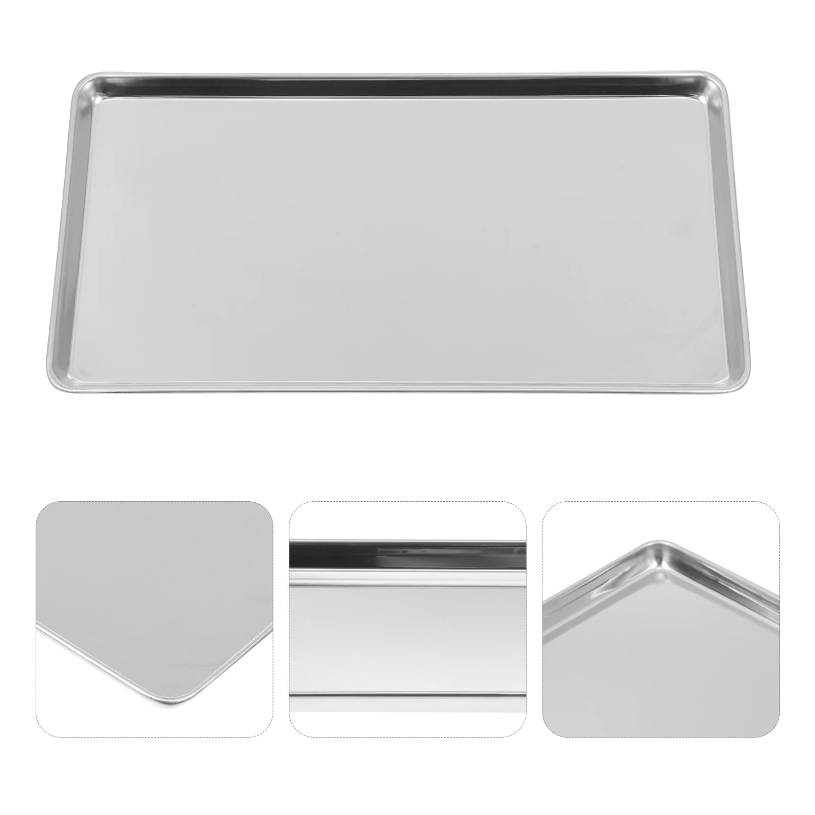 

Stainless Steel Rice Noodle Dish Seafood Platter Snacks Japanese Steak Plate Home Pasta Storage Tray Banquet