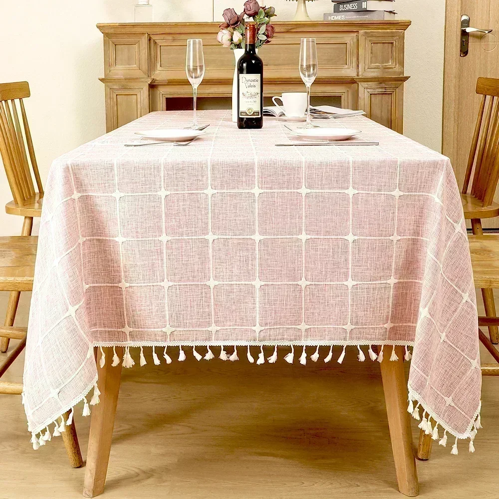 

Nordic Tassel Cloth Tabl Embroidered Leaf American Tablecloths For Events Rectangular Jacquard Coffee Table Cover