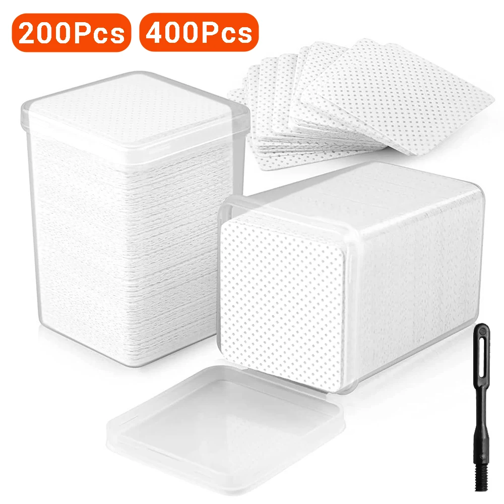 200/400Pcs Gun Cleaning Cloth Oil Absorbent Pistol Rifle Gun Cleaning Pad Maintenance Tools Gun Cleaning Wipes with Patch Holder
