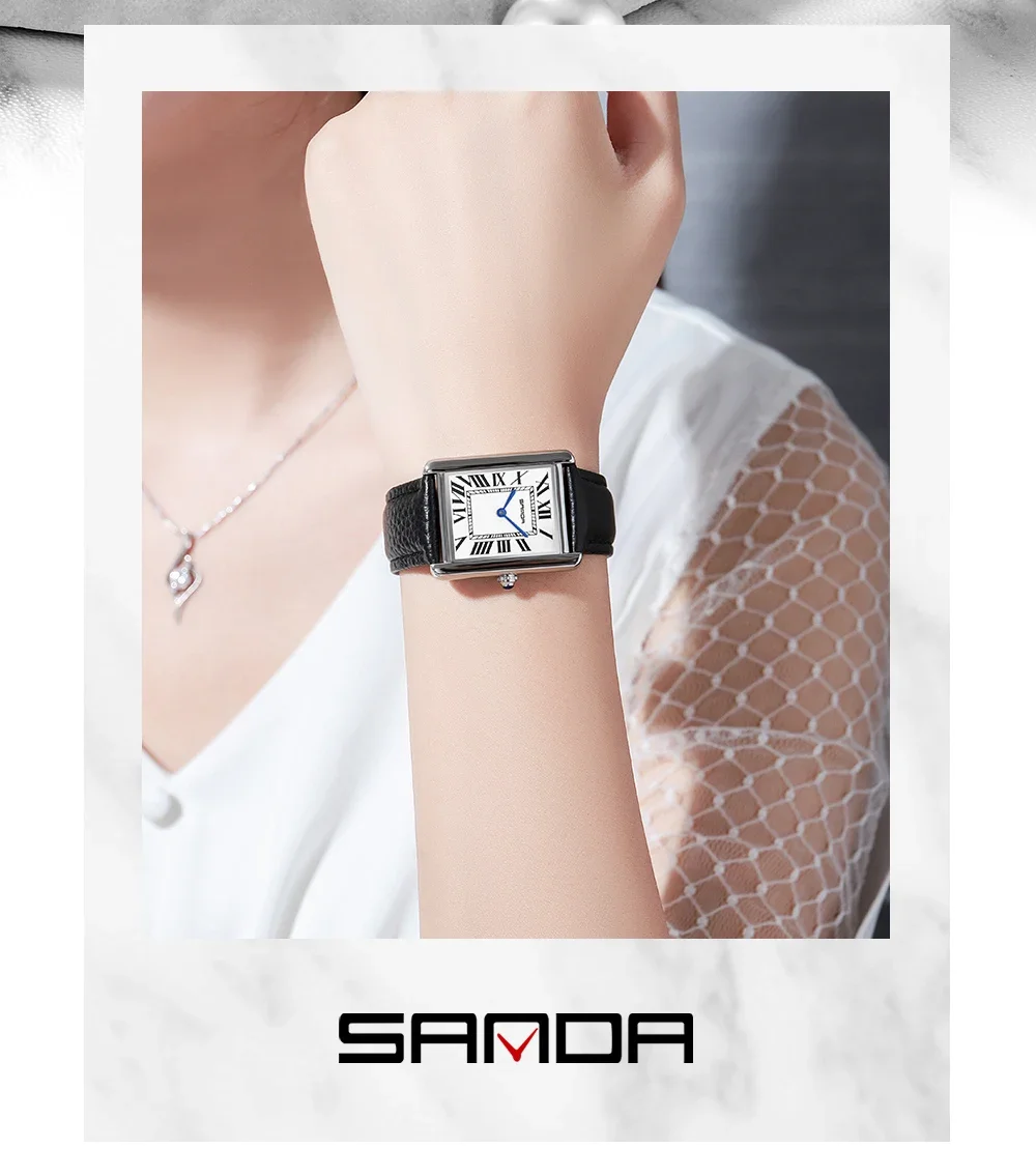 Sanda-reloj de cuarzo a escala romana para hombre y mujer, cronógrafo sencillo y creativo, resistente al agua, tendencia de moda, novedad de 1108