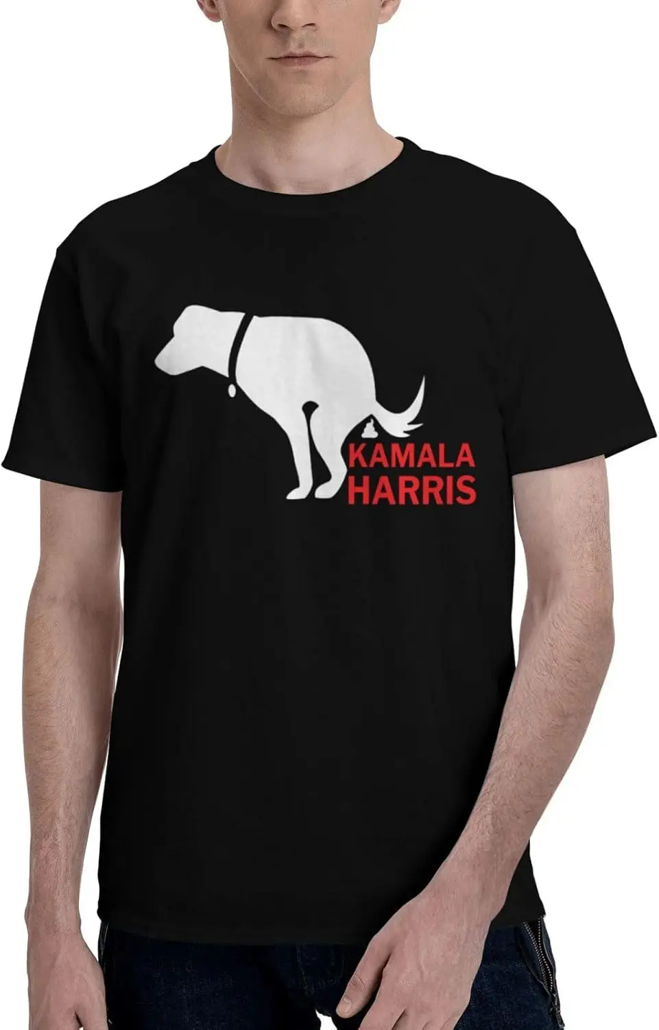 Even My Dog Hates Kamala Harris F K Kamala Harris Men's T-Shirt Classic Short Sleeve Tees Cotton Shirt