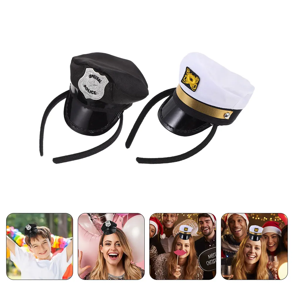 

2pcs Sailor Hat Headband Kids Hairbands Party Cosplay Halloween Festival Hair Accessories Navy Theme Costume Prop Lightweight