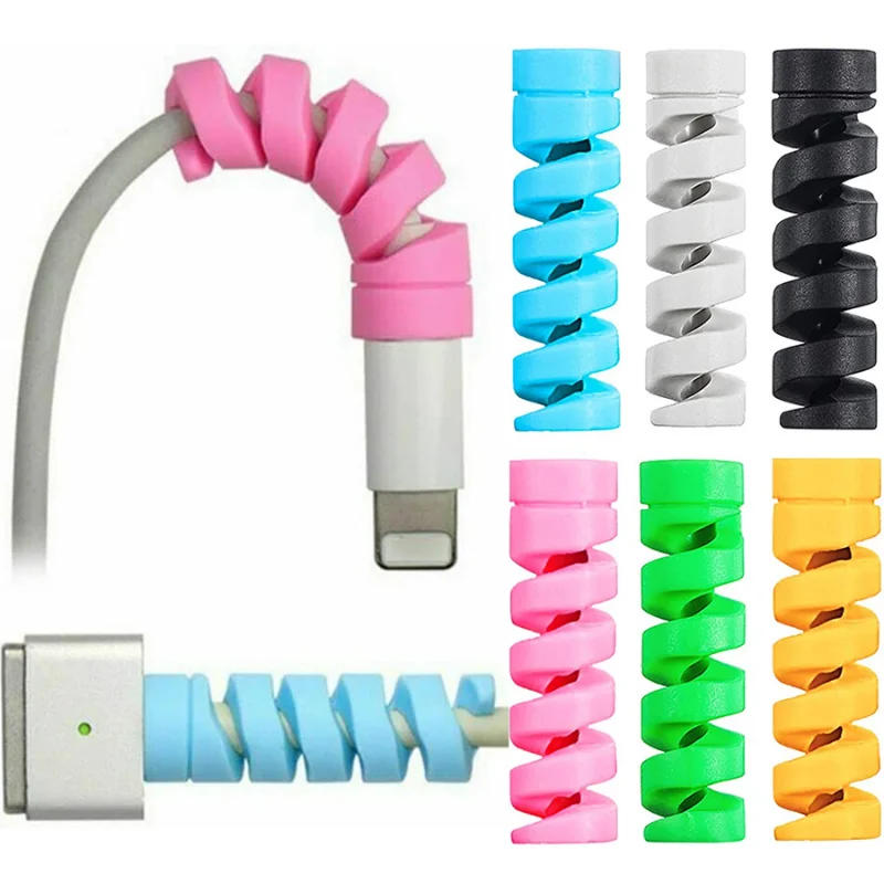 Cable Protector Universal Silicone Data Cable Spiral Winder Wire Cord Cable Organizer for Charge Cable Protector Accessory