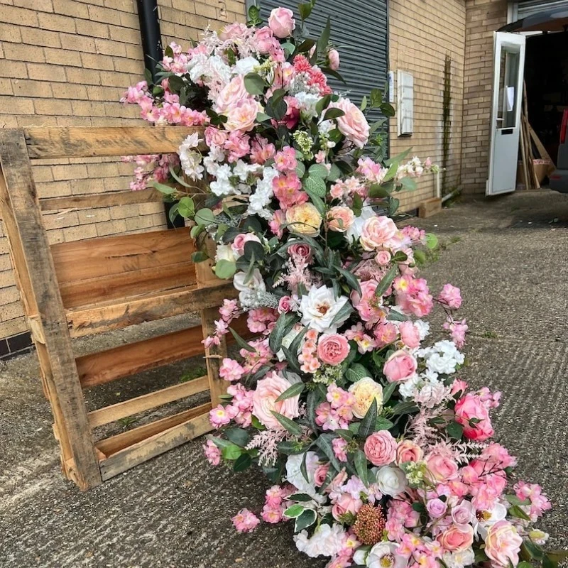 

Розовые искусственные цветы для свадебного декора, украшения для дома, цветочные композиции, центральные элементы для стола, длинные цветочные ряды, декор для вечеринок