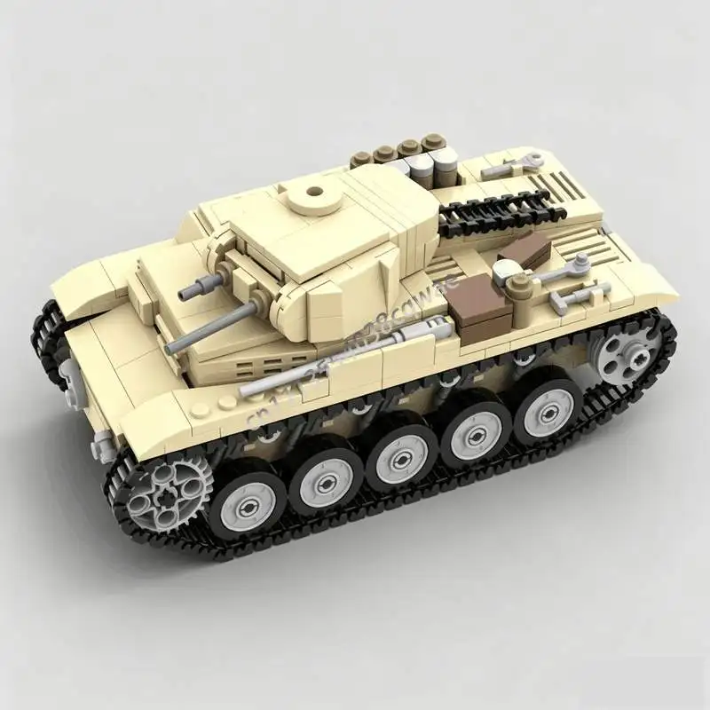 627PCS Vintage Light Armored Tank Custom Building Blocks Desert Armored Combat Vehicle Model Assembly Educational Festival Gifts