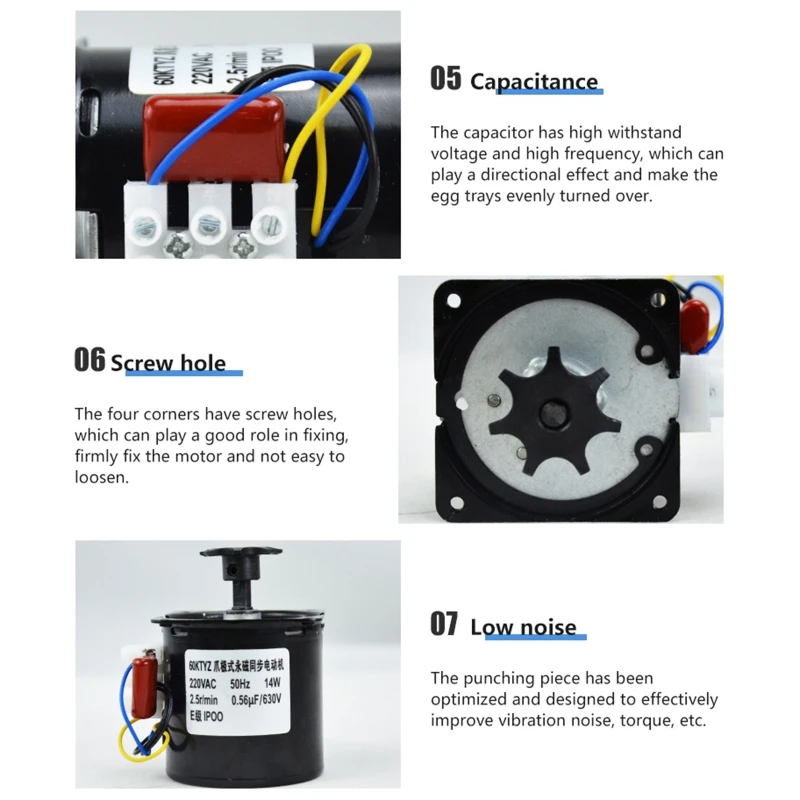 220 V Synchronmotor Ersatz 2,5 min für Hühnerei-Inkubator Turner Drop Shipping