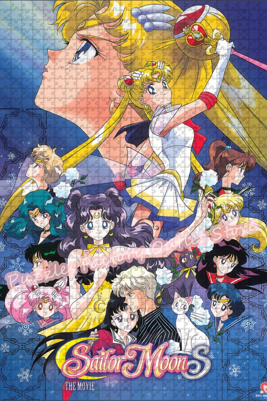 Sailor Moon 300/500/1000 Pezzi Puzzle Decomprimere Giocattoli Educativi Cartone Animato Giapponese Stampa Puzzle Gioco di Famiglia Regali