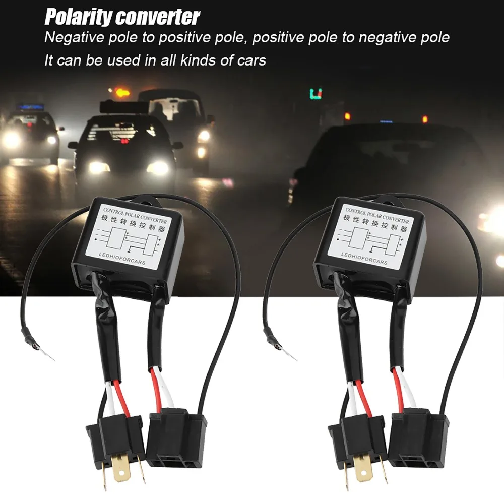 2Pcs Harness Adaptor LED Negative Converter Polar Negative Switch Reversed Polarity Polarity Switch Harness Polarity Adaptor