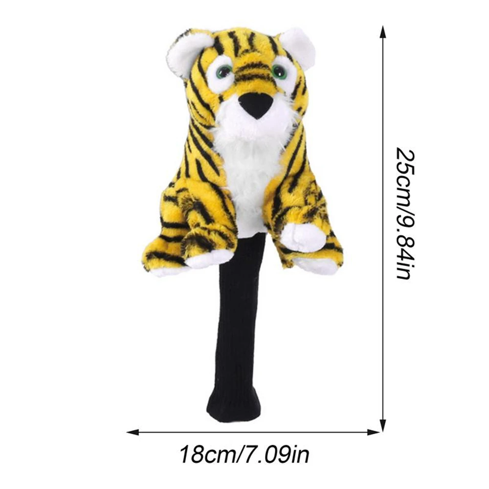 Golf Wood Club Head Cover, Cartoon Animal, Tiger Shape, Plush Material, Easy to Disassemble, Suitable for No.1 Driver Wood