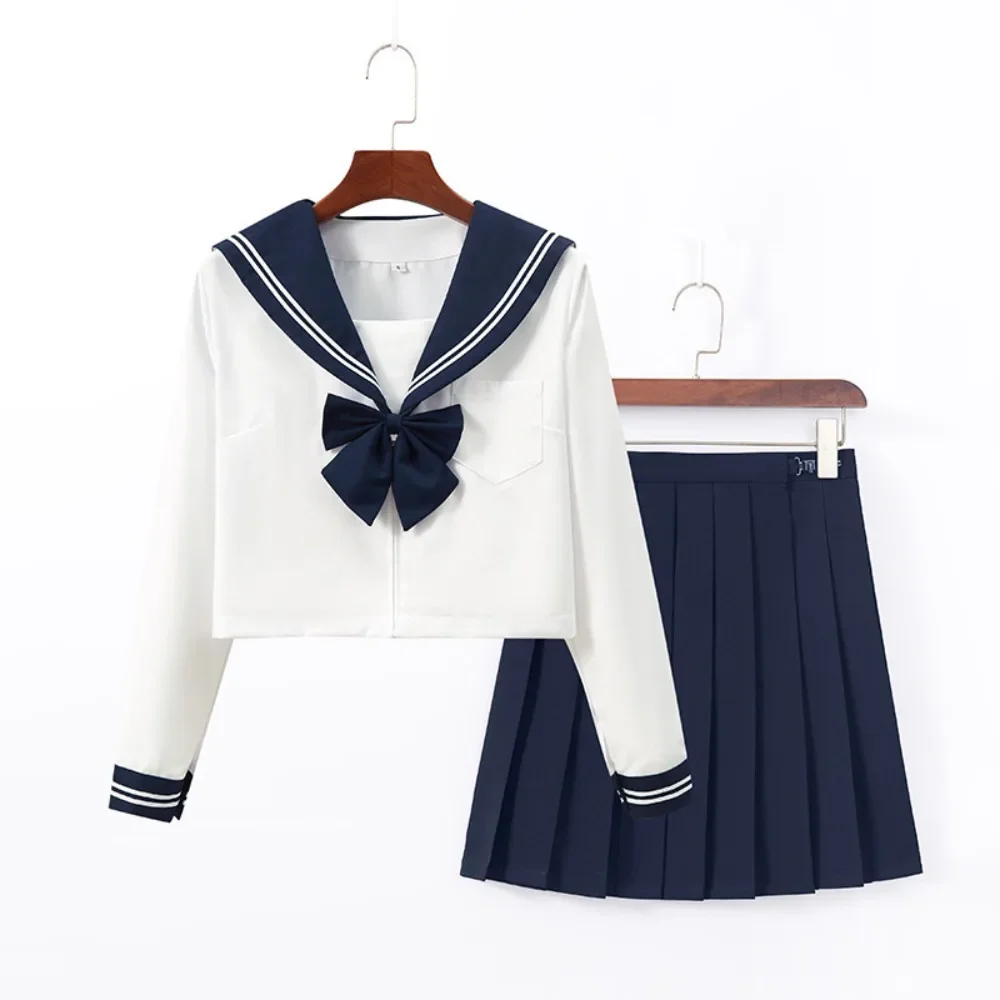 ชุดนักเรียนกะลาสีสีขาวแบบใหม่ ปี 2026 ชุดยูนิฟอร์มสไตล์ JK ชุดพื้นฐาน กระโปรง JK ชุดคอสเพลย์ยูนิฟอร์ม
