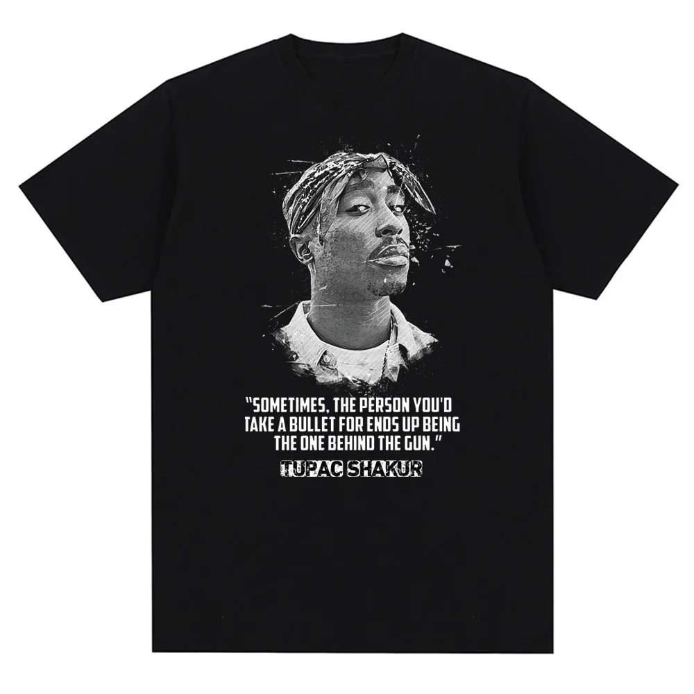 2024 Summer Men's Tshirt Legendary Rapper Tupac 2pac Harajuku Printing T-Shirts Hip Hop Streetwear Oversized Short Sleeves Tees