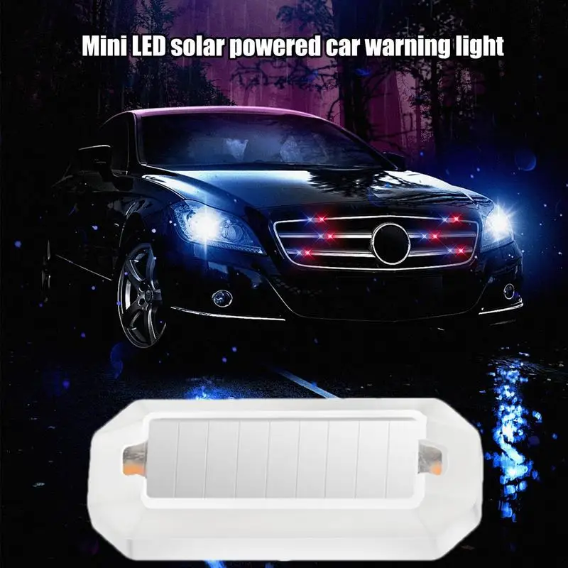 Solar Warning LED Lights Self-Adhesive LED Light For Car Warning Intelligent Vibration Sensor Instant Turn On Automotive