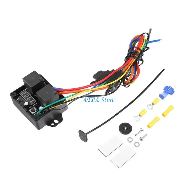 

U13C Digital Double Fan Switches Adjustable Temperature For Car Cooling System