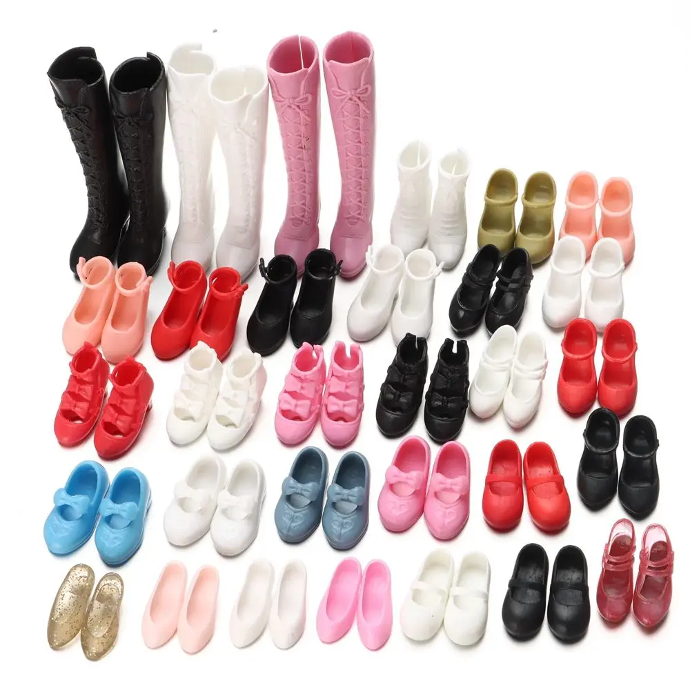 1 Pair Fashion Doll Shoes Boots Female Doll Long Knees Boots Fit Foot Length 2cm Plastic Dolls Accessories