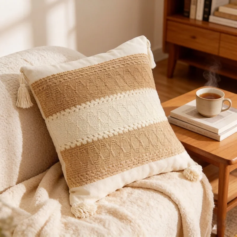 

Набор чехлов для подушек в французском кремовом стиле для спинки дивана в гостиной, антикварного коричневого цвета, подушка для кровати Meadard.