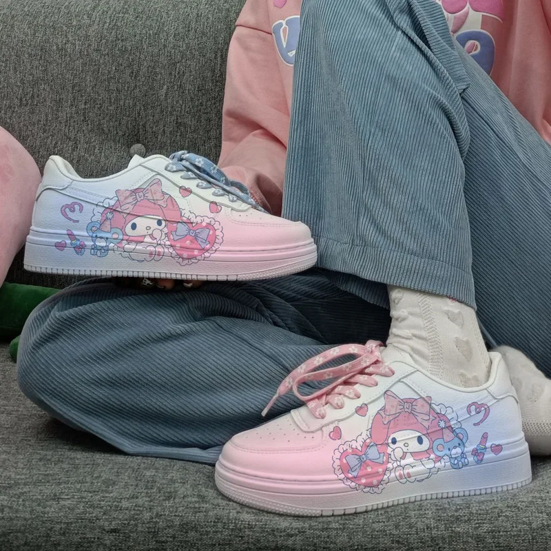 

Sanrio My Melody Fashion Board Shoes Y2K для девочек-студентов на низком каблуке, новая спортивная обувь в японском стиле, универсальная повседневная обувь в стиле Харадзюку