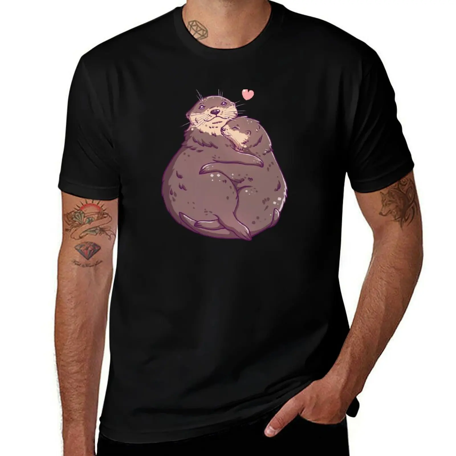 

Otters in love T-Shirt man t shirts for men casual printed t shirts for man T-Shirt