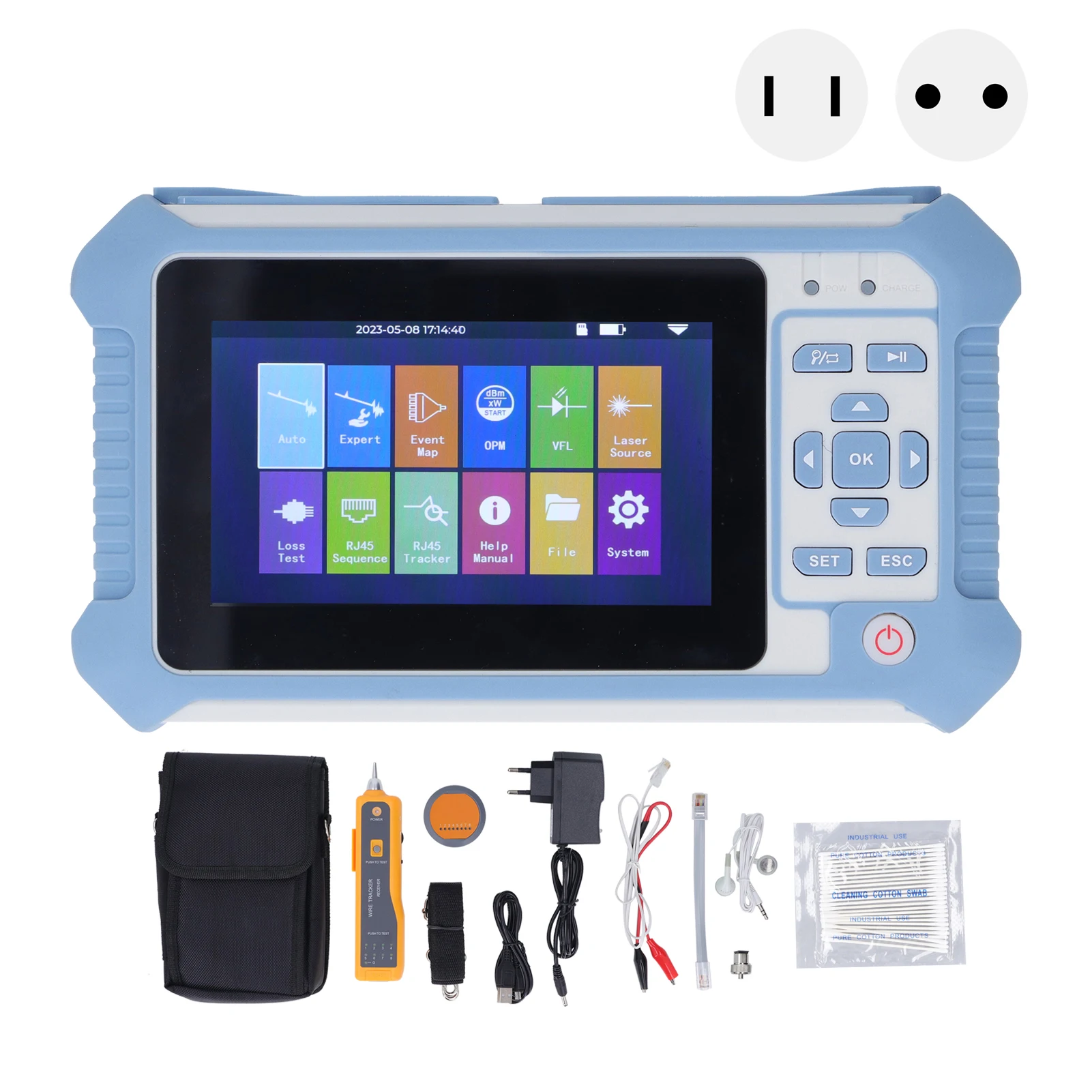 Optical Time Domain Reflectometer OTDR 9 in 1 Optical Power Meter VFL RJ45 Tester Tool Optical Time Domain Reflectometer