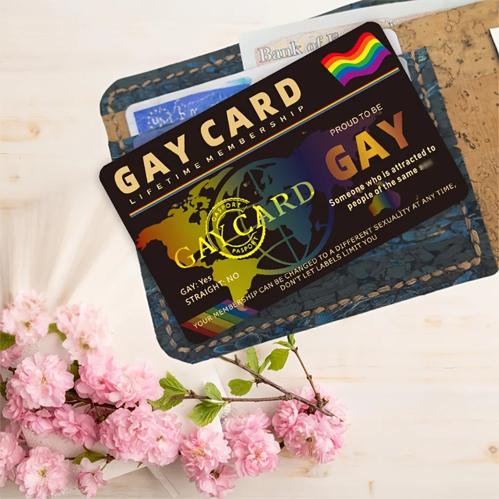 قطعة واحدة من بطاقة عضوية LGBTQ + Pride مدى الحياة - بطاقة عضوية على طراز بطاقة هوية المثليين PVC غير لاصقة، LGBTQ + فردية وحليف