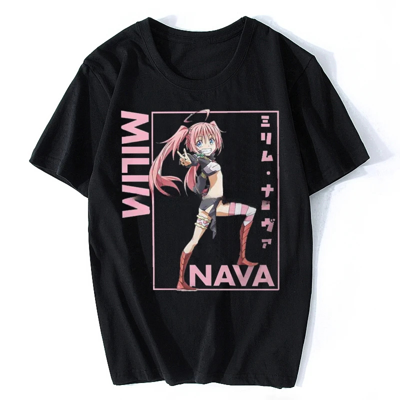 New Arrival fashion Men Oversized Cotton O-Neck TShirt Tees Top That Time I Got Reincarnated As A Slime Anime Milim Nava Tshirt