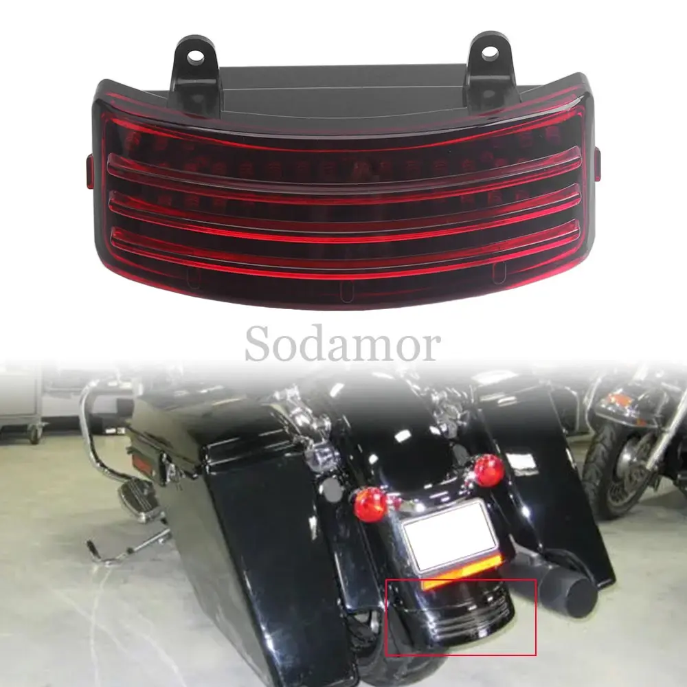 

Motorcycle 1Piece Rear Tri-Bar LED Fender Tail Light Accessory Fit For Harley Touring Road King Special FLHRXS 2017-2025