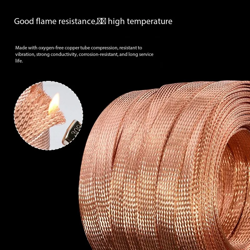 Copper Braided Sleeve Tinned Plating 2 4 6 8 10 12 14 16 20 25 28mm Screening Signal Wire Cable Shielded Expandable Metal Sheath