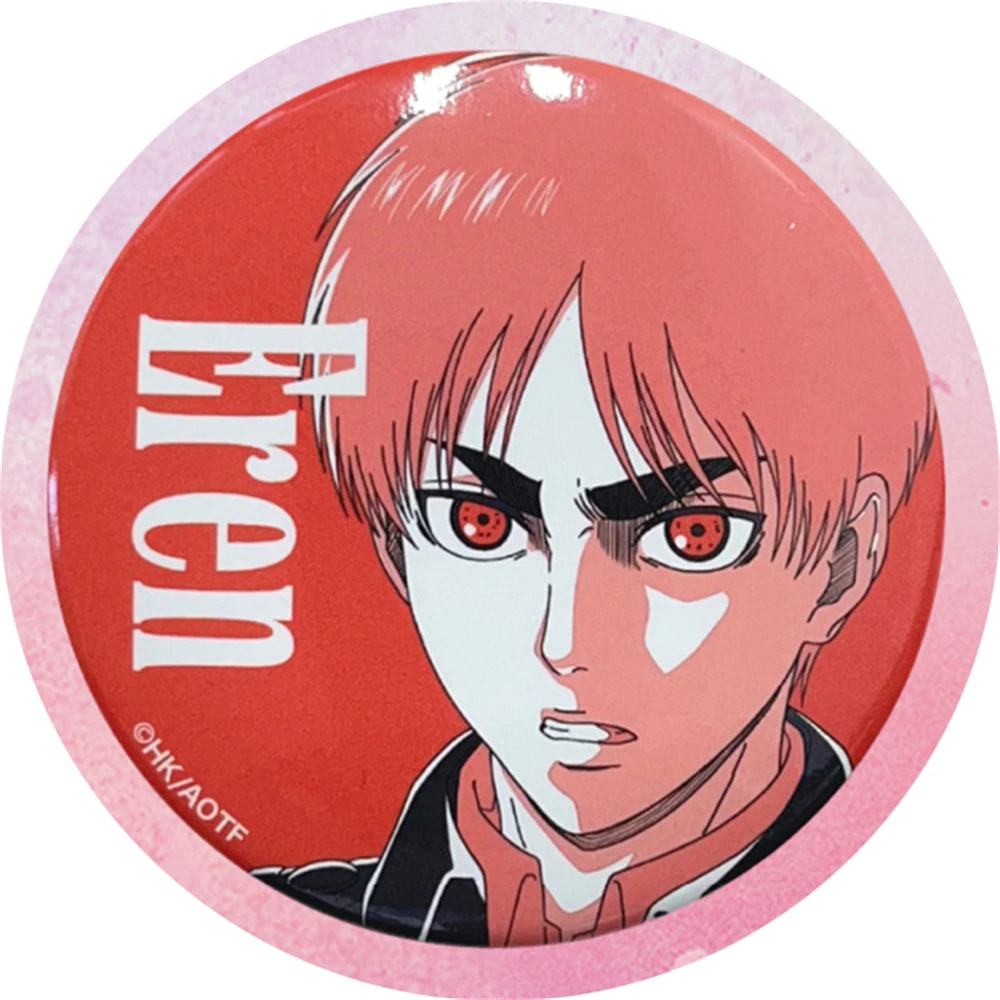 58mm Anime ATTACK ON TITAN Eren Jaeger Keith Shadis Annie Leonhart Cosplay COSTUME Badge Pin SPTE Tinplate Brooch﻿ Prop Gilf