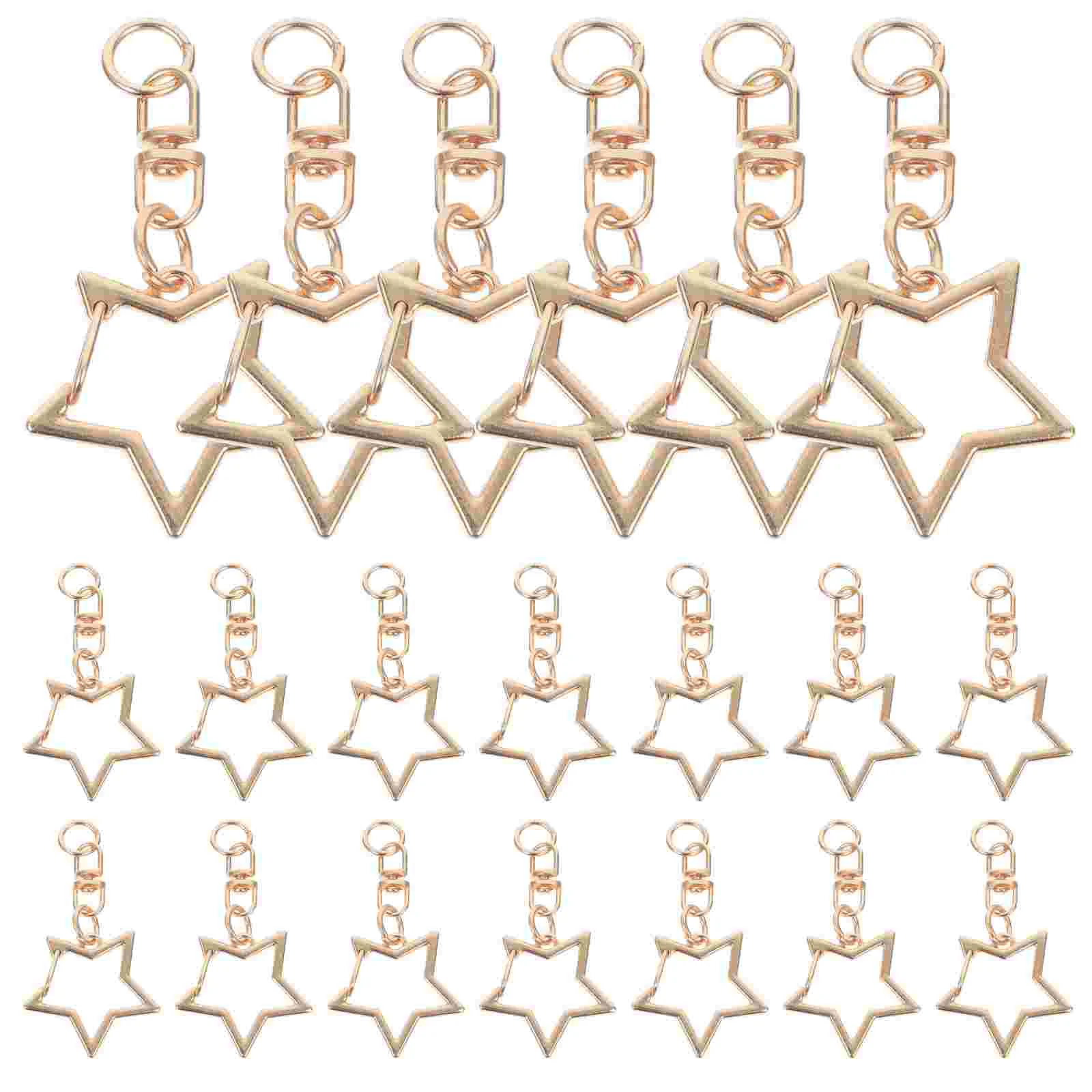 60 Pcs Pentagram Keychain Alloy Clasps Spring Snap Clip Pendant Hook Hooks Rings DIY Accessories Hairpin