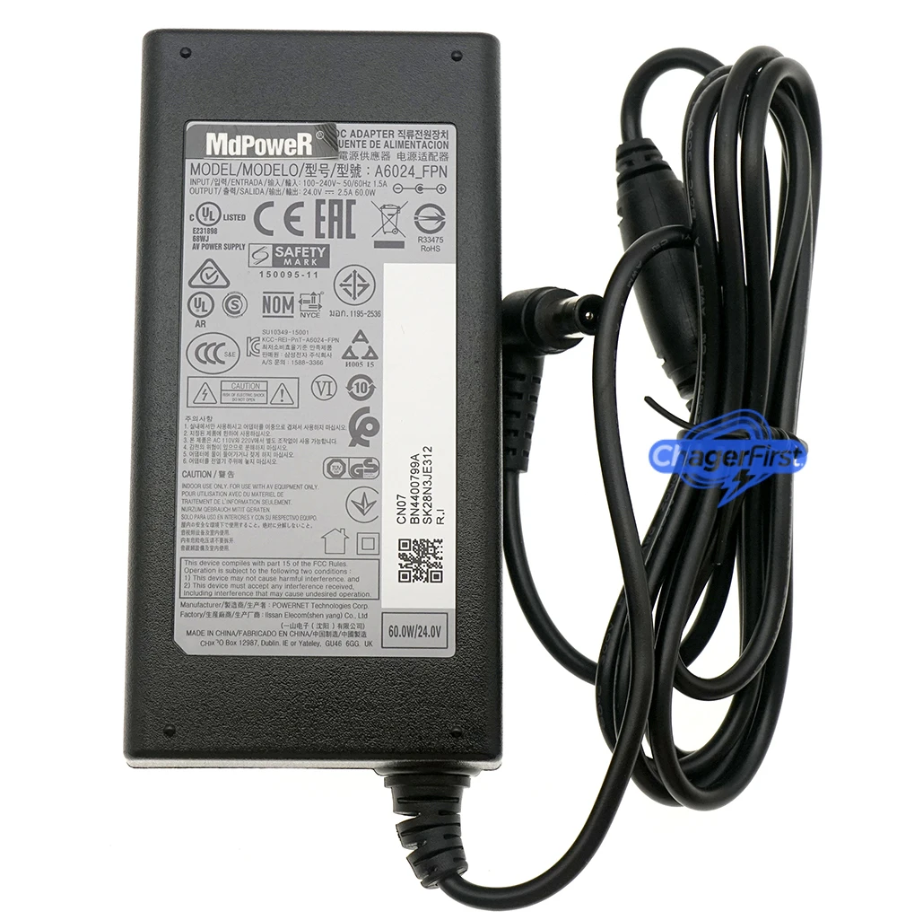 Genuine A6024_ FPN 24V 2.5A 1.66A 60W  AC Adapter for Samsung Soundbar HW-F751 HW-M450/X HW-J250 KM57C HW-Q60R HW-Q60R/XS