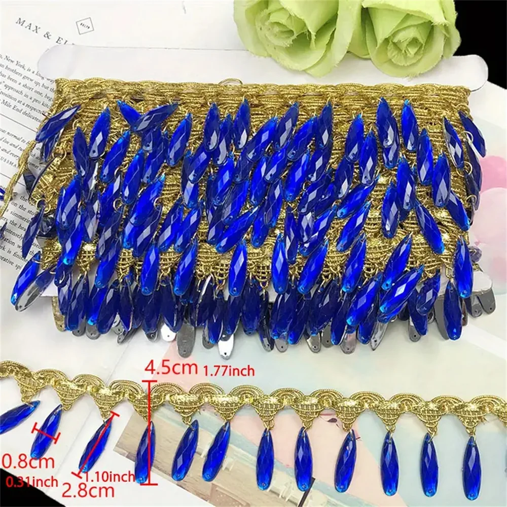 2 Yards of Hand-made Hanging Piece Lace 4.5cm Wide Diy Performance Dance Opera Costume Fringe Accessories Clothing Accessories