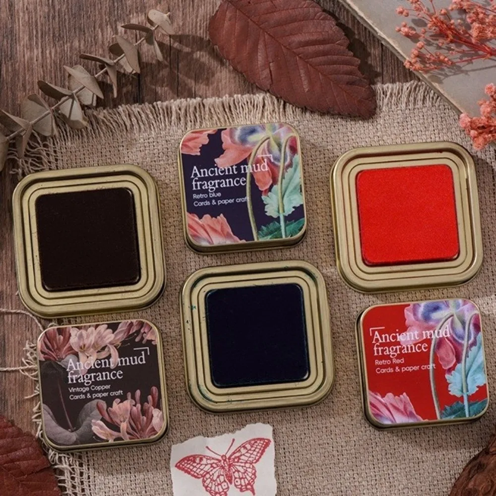 New Universal Student Ink Pad Multiple Colors Square Self Ink Stamp Oil-based ink & felt Stationery Inkpad Holiday Gifts