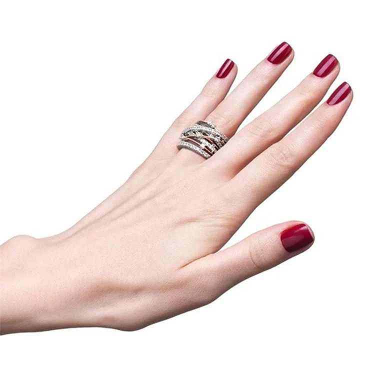 Women's 925 Sterling Silver AAAAA Zircon Interwoven Ring, Engagement Gift