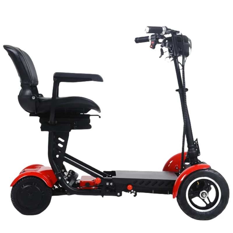 

10 Inch 4 Wheel Electric Scooter 250W Dual Motor 500W 36V Mobility Scooters for Seniors Folding Lightweight with Cargo Basket