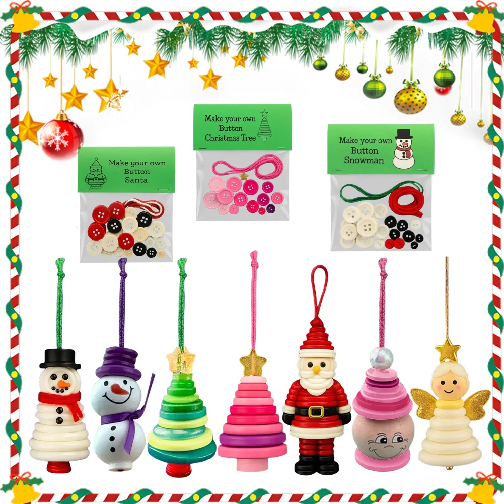 Zestaw do tworzenia świątecznych przypinek, wielokrotnego użytku, małe ozdoby świąteczne do zawieszenia, uniwersalne, kreatywne dekoracje z przypinek, prezent.