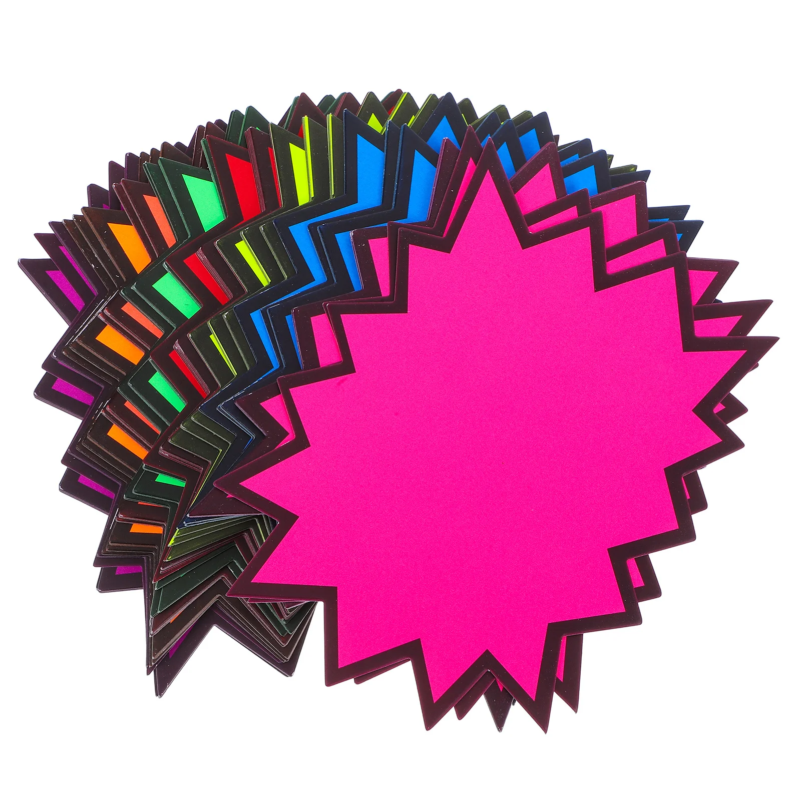 

80Pcs Fluorescent Burst Paper Price Tags Blank Retail Labels for Store Yard Sale Garage Sale Signs and Supermarket Display