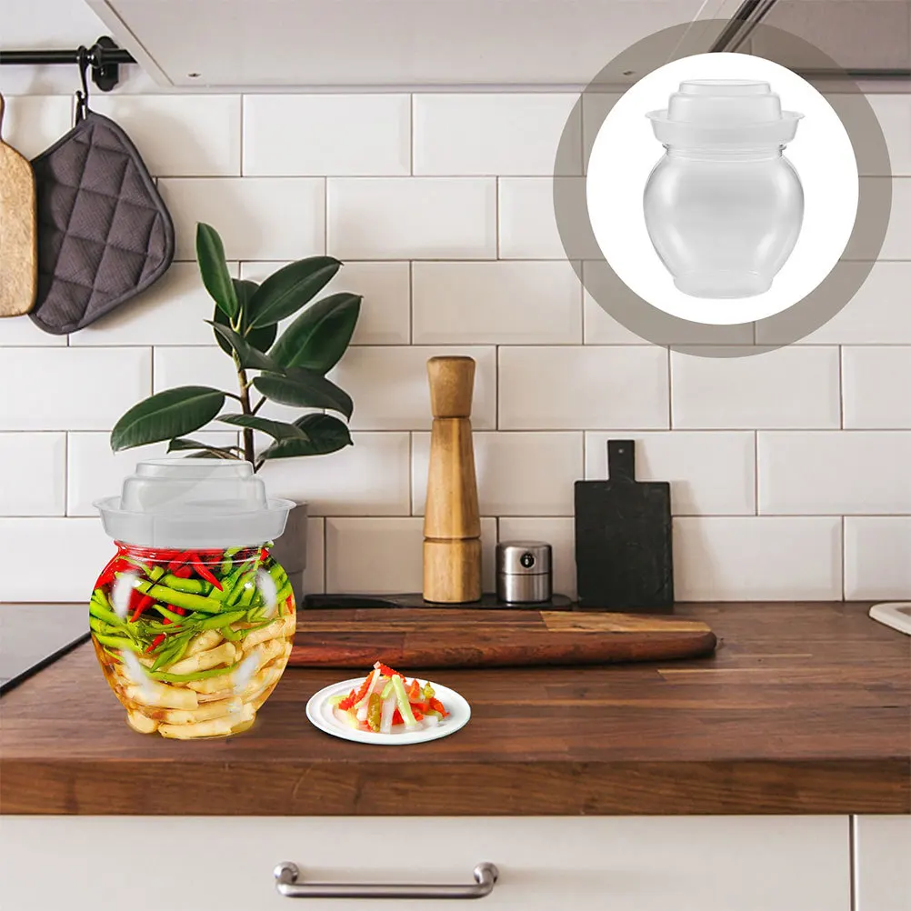 

2Pcs Sealing Storage Jars Multi-Function Transparent Containers for Daily Pickle Storage Household Kitchen Supplies