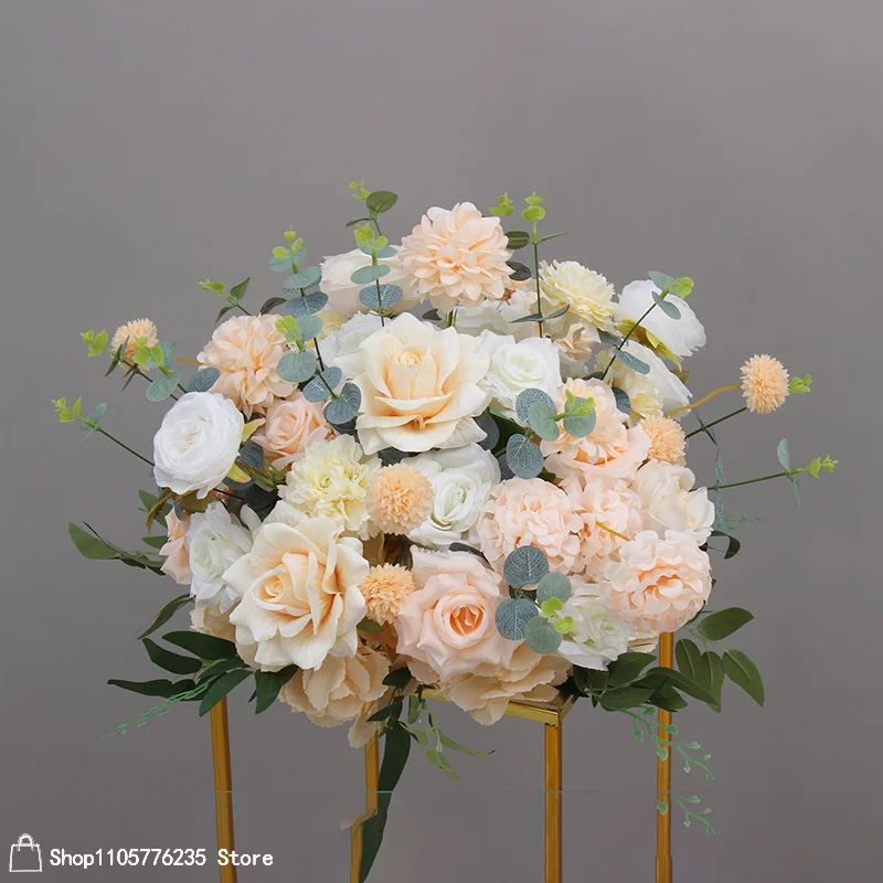 Maßgefertigter künstlicher Blumenball, luxuriöse Hochzeitstischdekoration, Rosen-Blumenarrangement, Party-Event, Gangdekoration, Blumendekoration – Detail 8