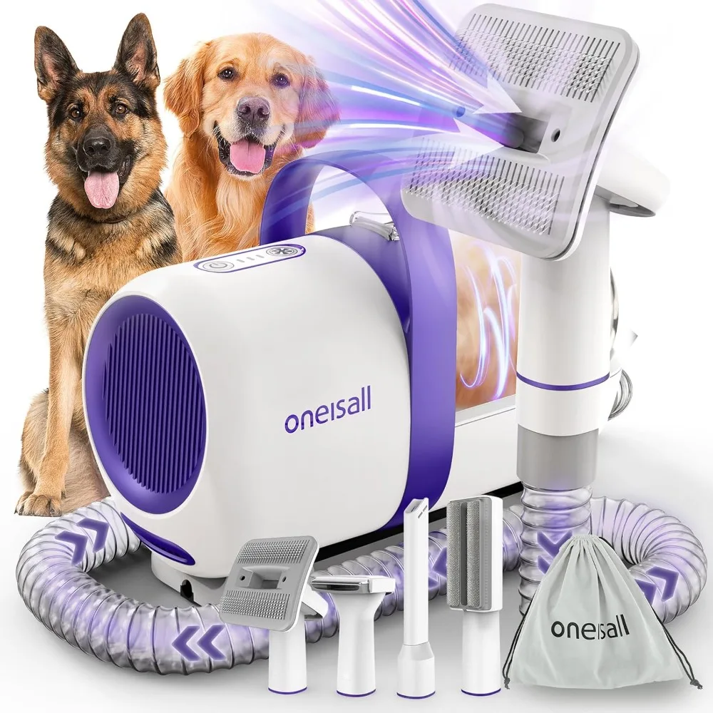 Aspirador pelos animal domésticoticocon cepillo, Súper poder de succión con 12000pa, Aspiradora para pelos de perro con un botón