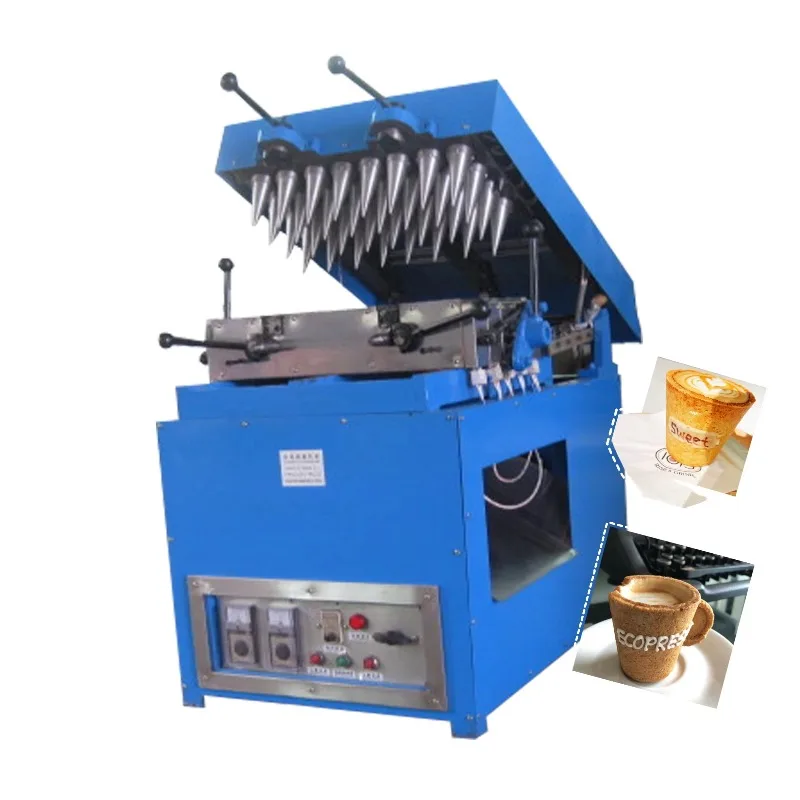Custom A Coffee Cup That Can Be Eaten Machine  Use Different Shape Ice Cream Sugar Cone Wafer Biscuit Ice Cream Cone Machine