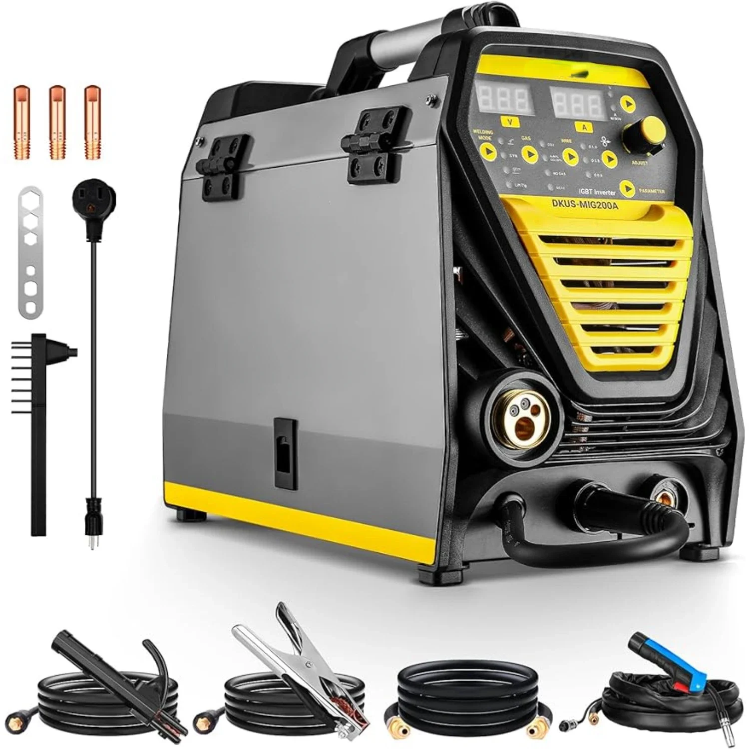 

Bestseller DEKO Digital 200A MIG/MMA Welder SYNERGIC DC Inverter Welding Machine 110V/220V Fully Digitally Control With Wire Br