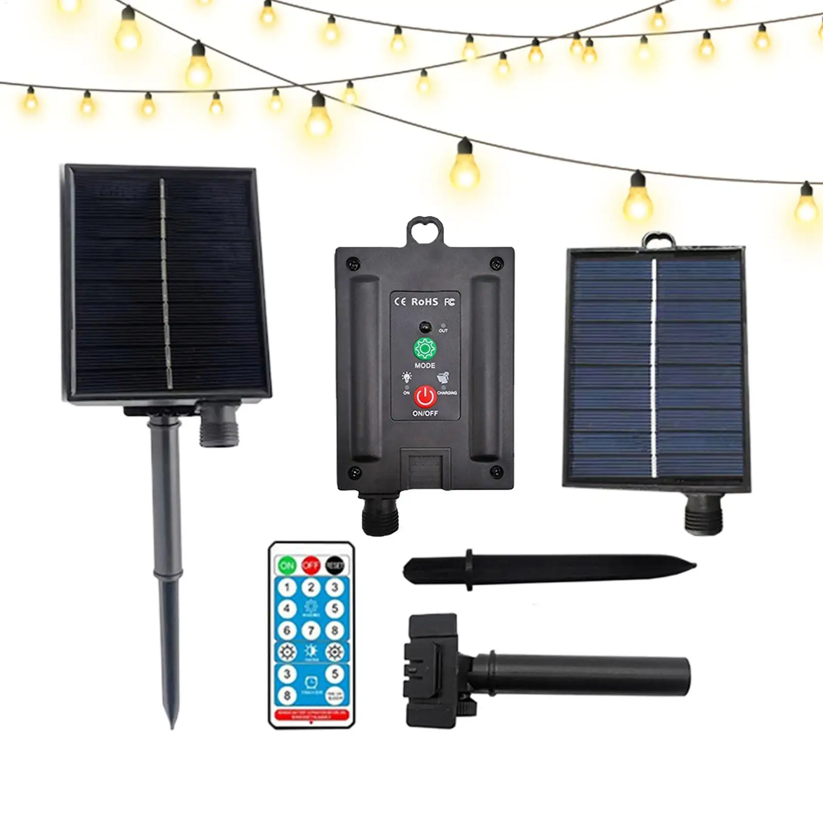 31V Portable Solar Panel Waterproof Remote USB String Lights for Garden Outdoor Patio Tent Yard Pathway Shed Camping Decoration