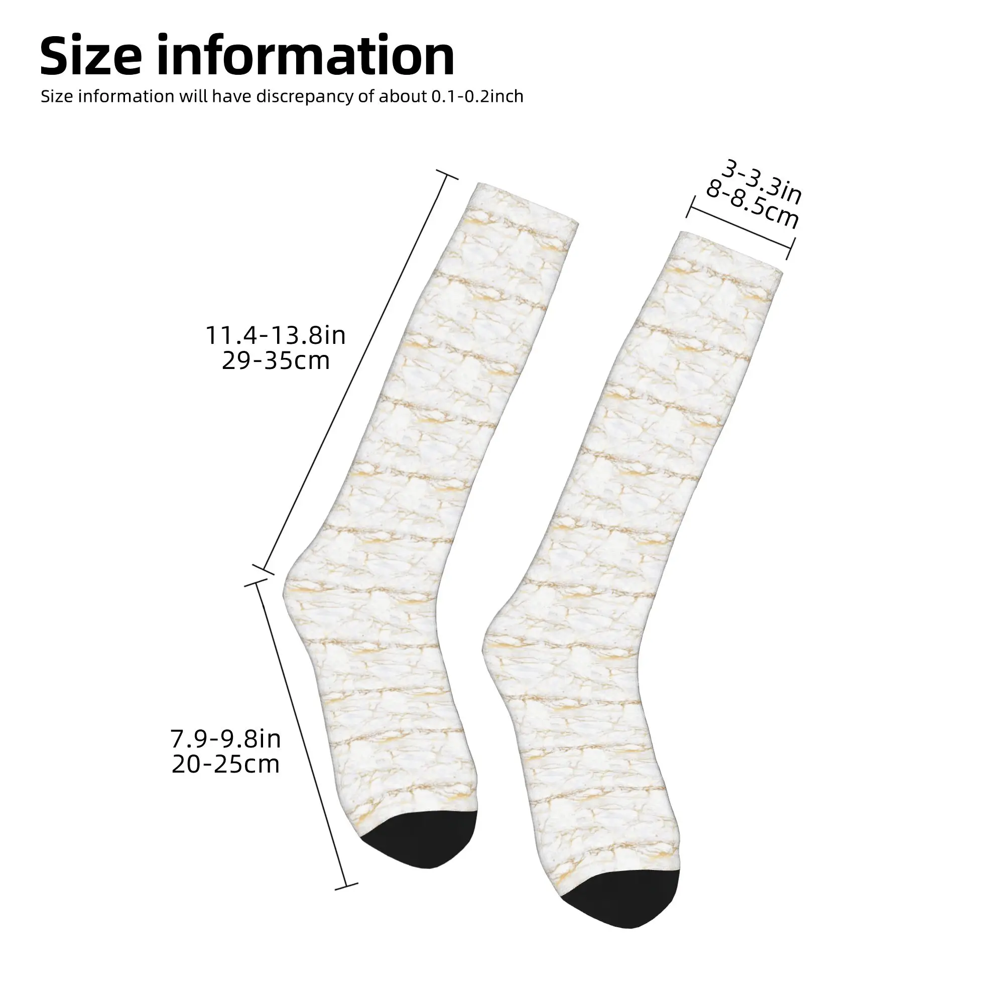 Todas as estações meias tripulação branco e ouro marbl meias harajuku casual hip hop meias longas acessórios para presentes das mulheres dos homens