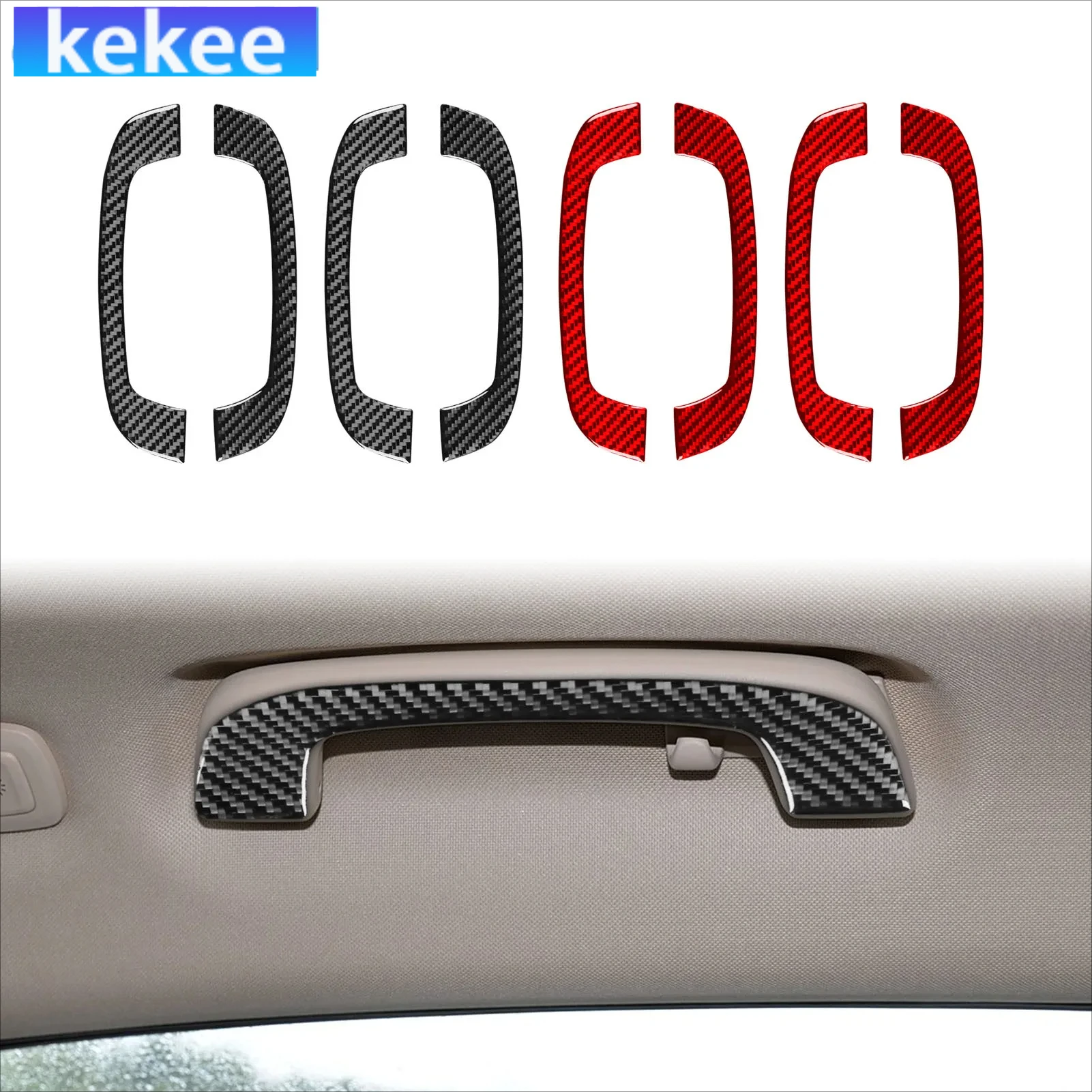 

For BMW 7 Series G11 G12 2015-2022 Carbon Fiber Roof Safety Handle Interior Car Accessories Cover Tuning Stickers Auto Trim