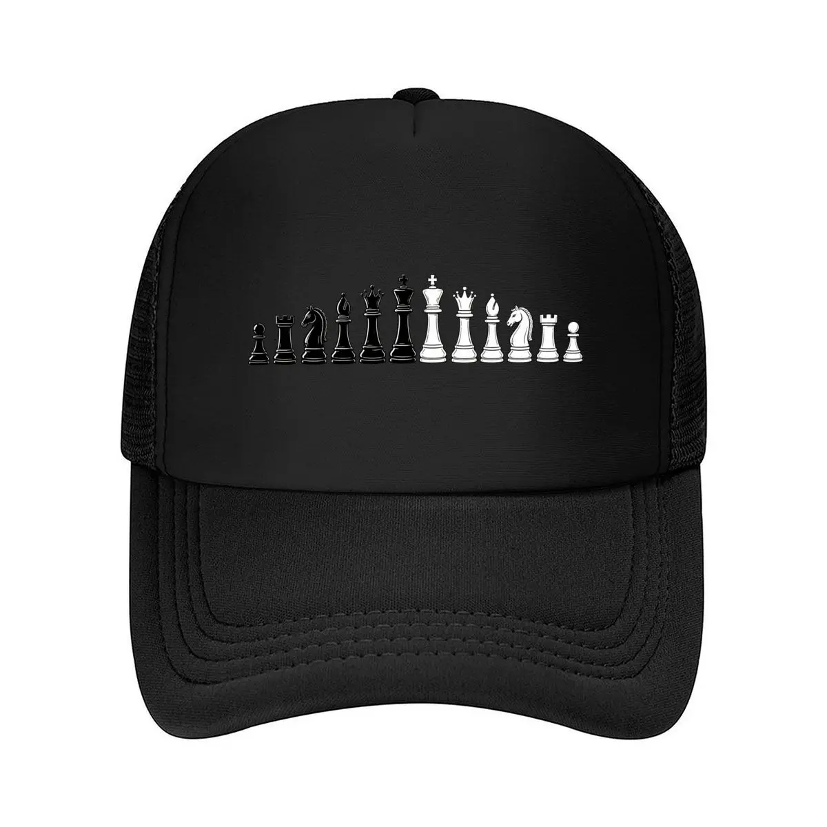 Black And White Chess Piece Lineup Mesh Baseball Cap For Womens Unisex Female Beach Dad Hat Hip Hop