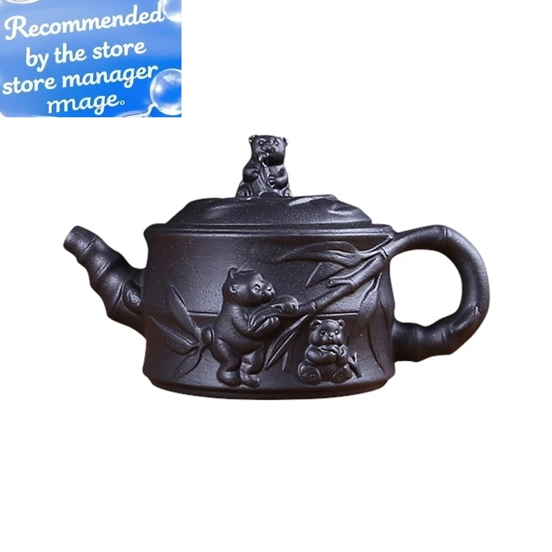 

Hot Sale 350ml Teapot Chinese Porcelain Panda eats bamboo Tea Pot Kung Fu Tea Set Teapots Handmade Zisha Ceramic Kettle