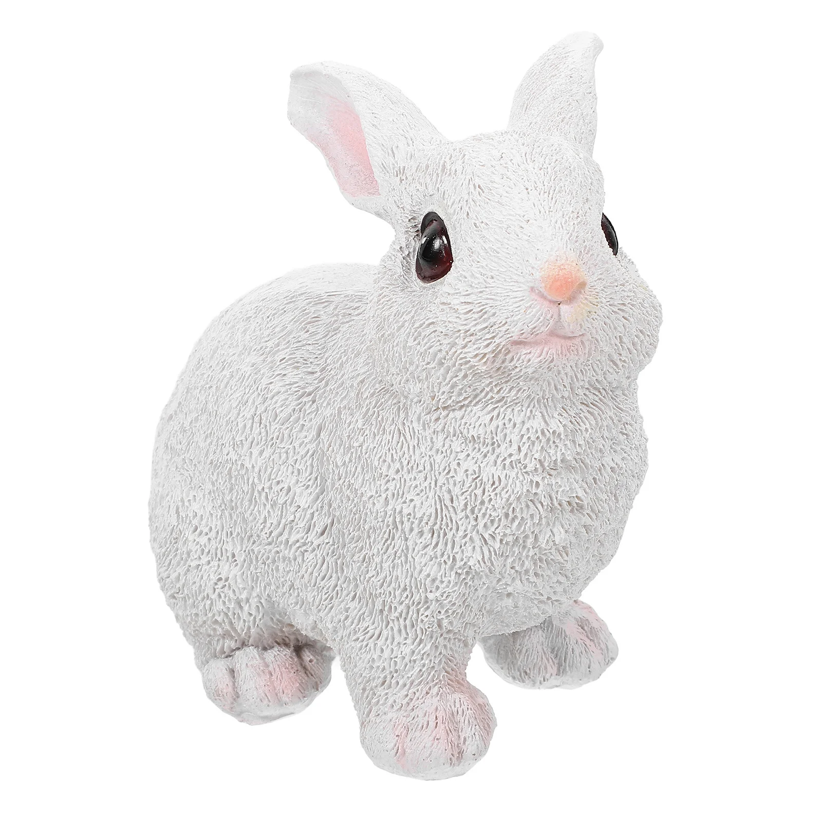 

Small Resin Rabbit Statue Realistic Mini Rabbit Decoration for Garden Desktop Yard Micro Landscape Animal Ornament
