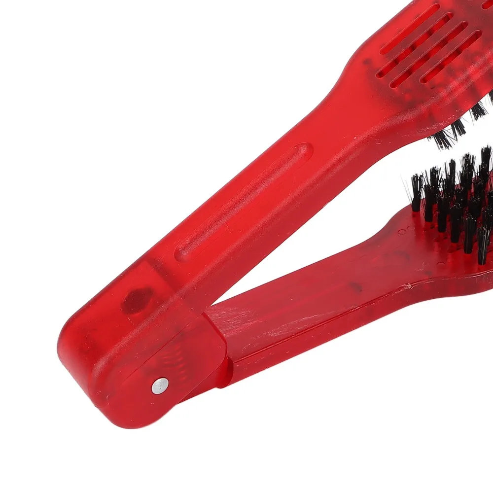 V-Shape Design Hair Straightening Brush Double Sides Portable Hair Styling Comb Splint Structure Convenient Wide Hair Brush