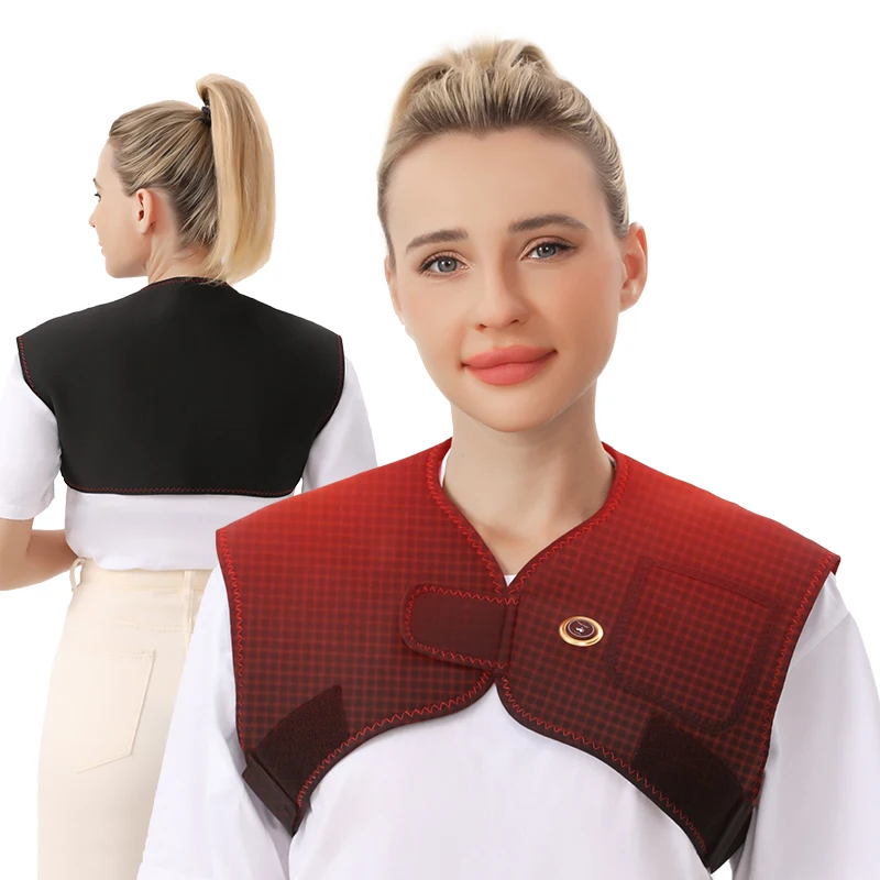 Electric Heated Shoulder Back Support 3 Time Temperature Control Muscle Relaxation Relief Pain Winter Hot Compress Vest