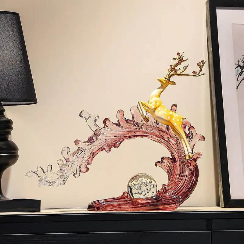 【وضع الأرضية】زخرفة زخرفية لخزانة النبيذ المزدهرة، خزانة تلفزيون مدخل غرفة المعيشة الفاخرة الخفيفة #4