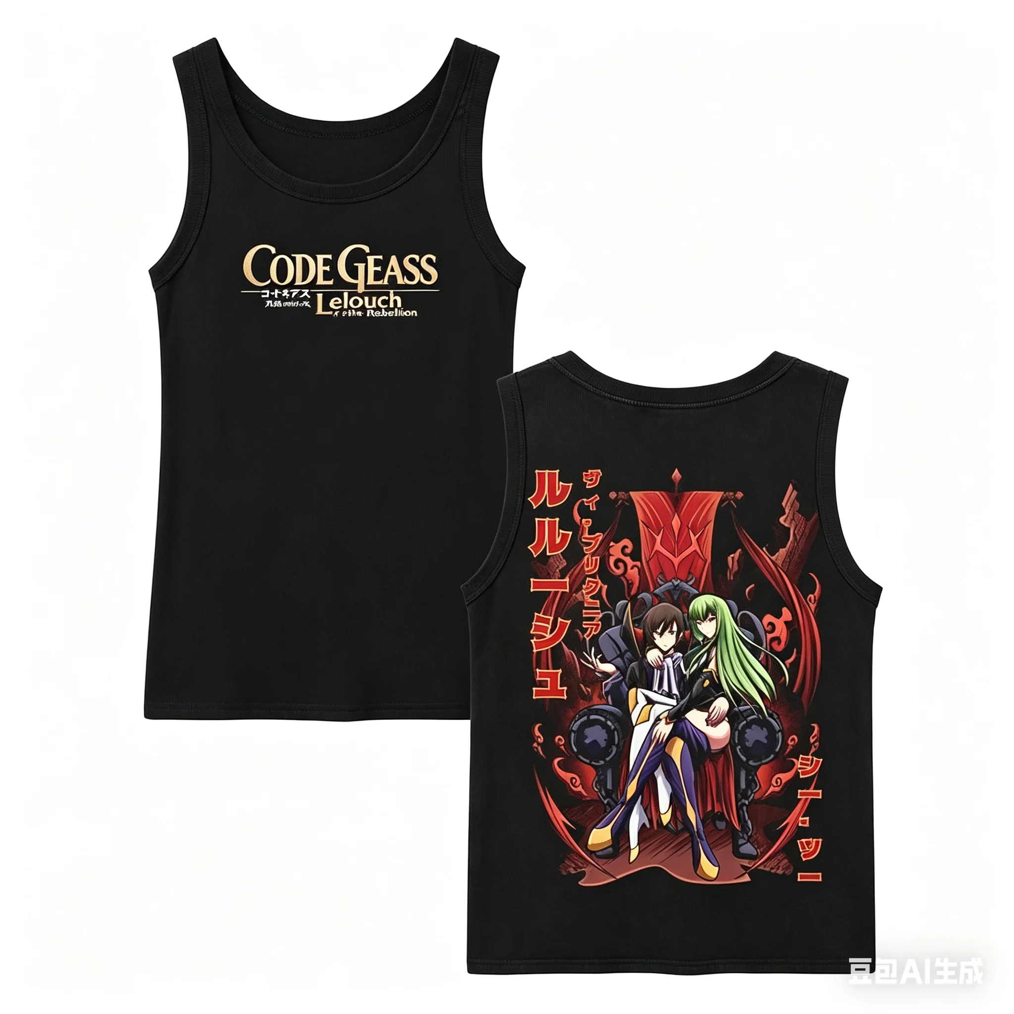 Code Geass Ribbed Tank personality Clothes New Model Anime Tank top Yearround clothing Plus Size Y2k Short Sleeves high quality